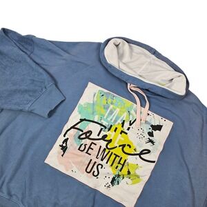 Disneyland Star Wars Force Be With Us Oversized Pullover Womens 1X Blue Highneck